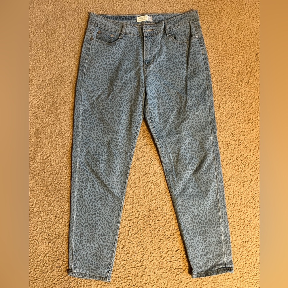 Angels Blue Leopard Print Jeans
